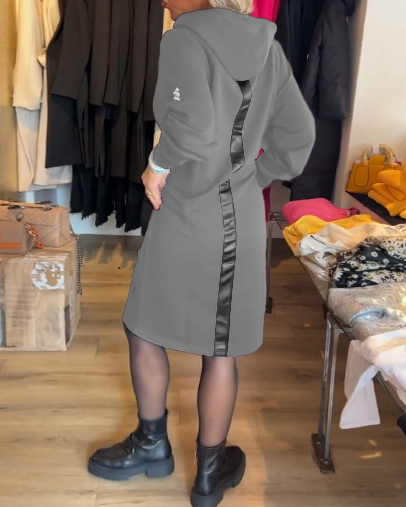 COLETTE | Robe à capuche unie avec poches