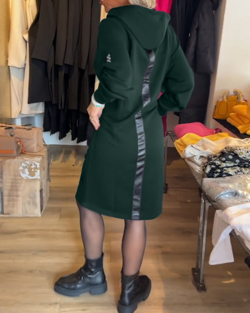 COLETTE | Robe à capuche unie avec poches