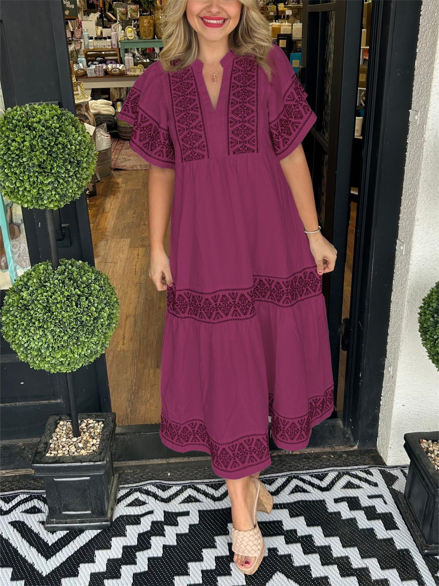 NANCY | Robe longue intemporelle avec ventre dissimulé