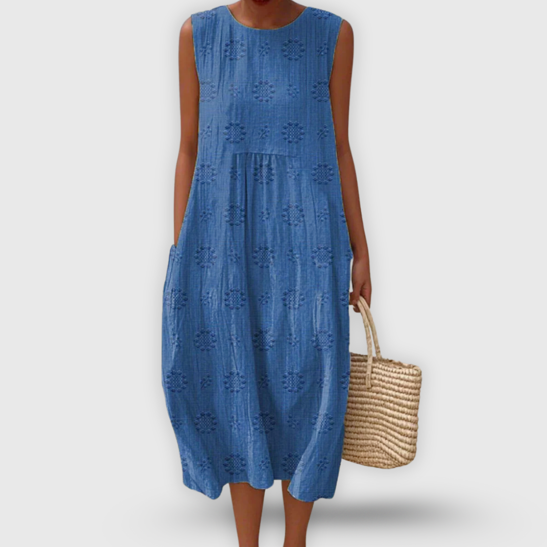Roos™ | Élégante robe sans manches en coton avec poches