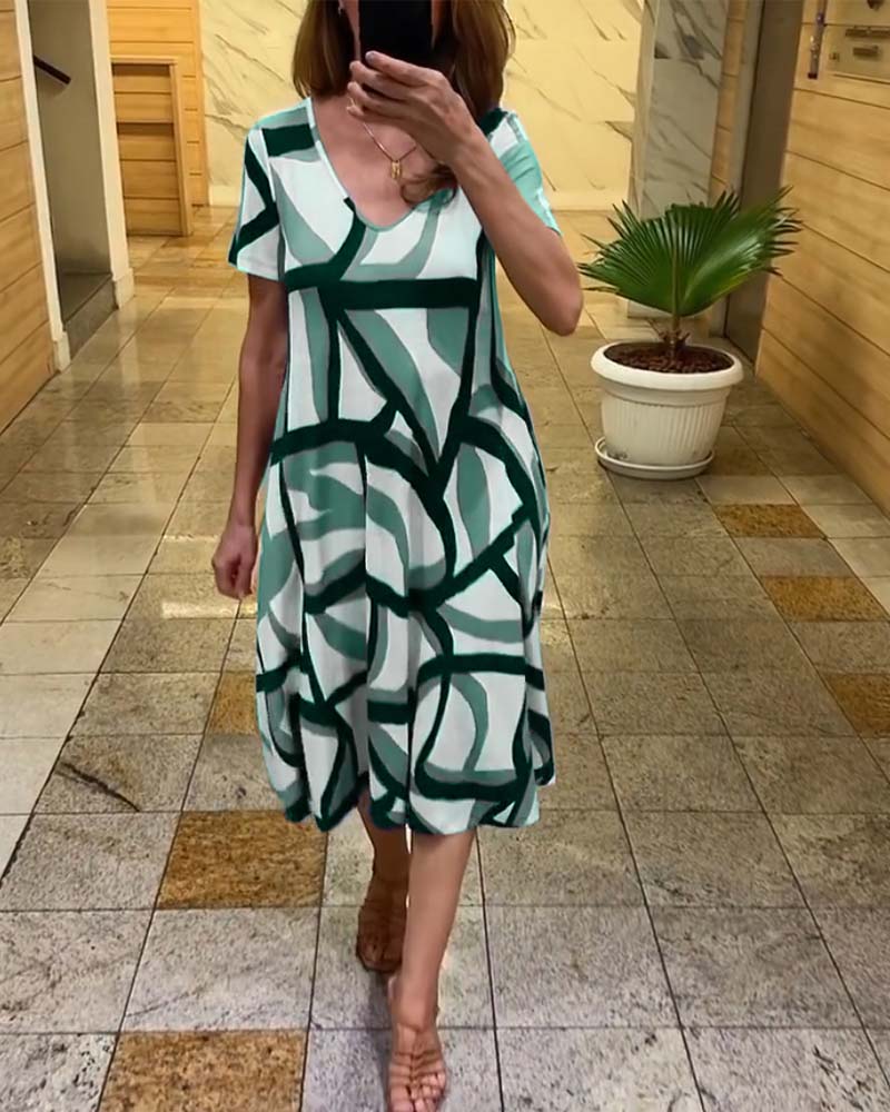 JOHANE | Robe à imprimé géométrique