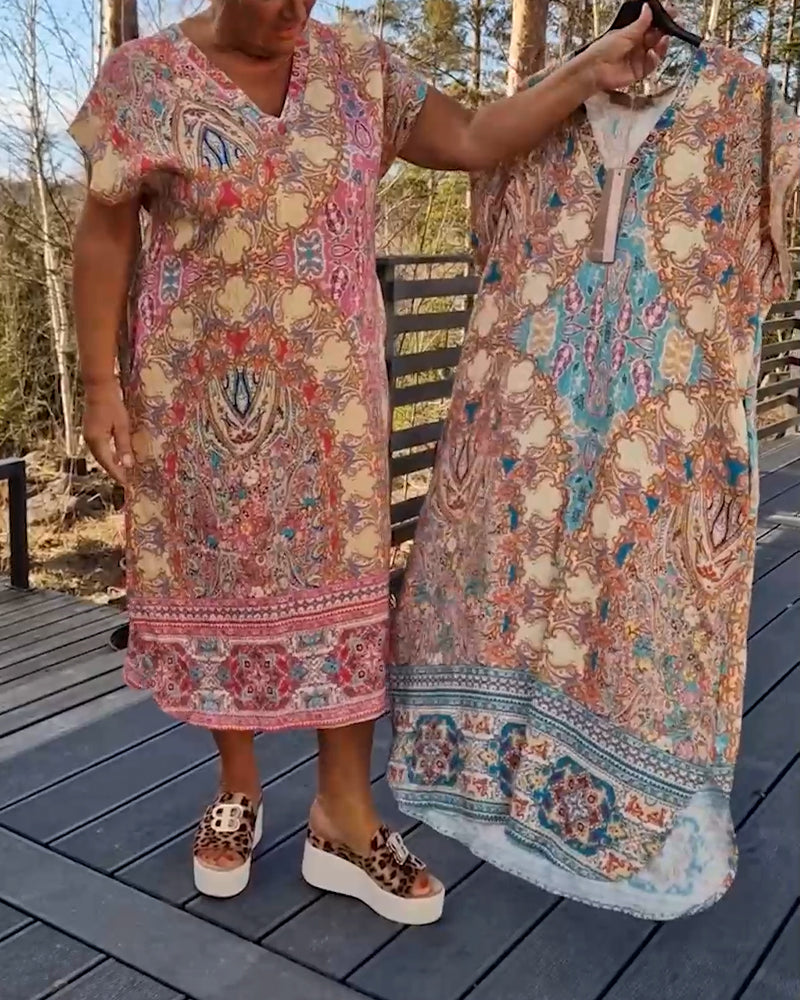 COLETTE | Robe droite à motif col en V