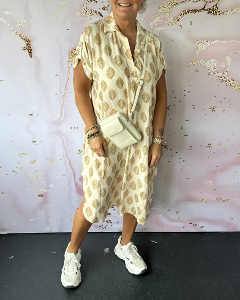 CIANO | Robe d'Été Ample avec Col Revers et Manches Courtes