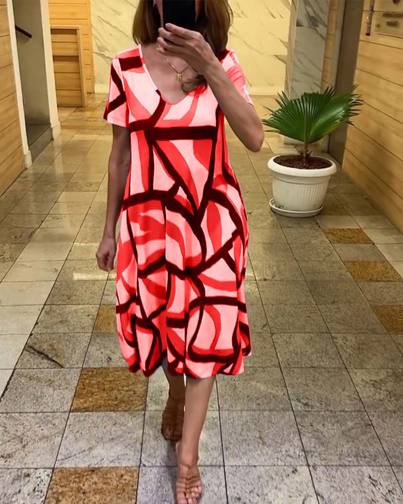 JOHANE | Robe à imprimé géométrique