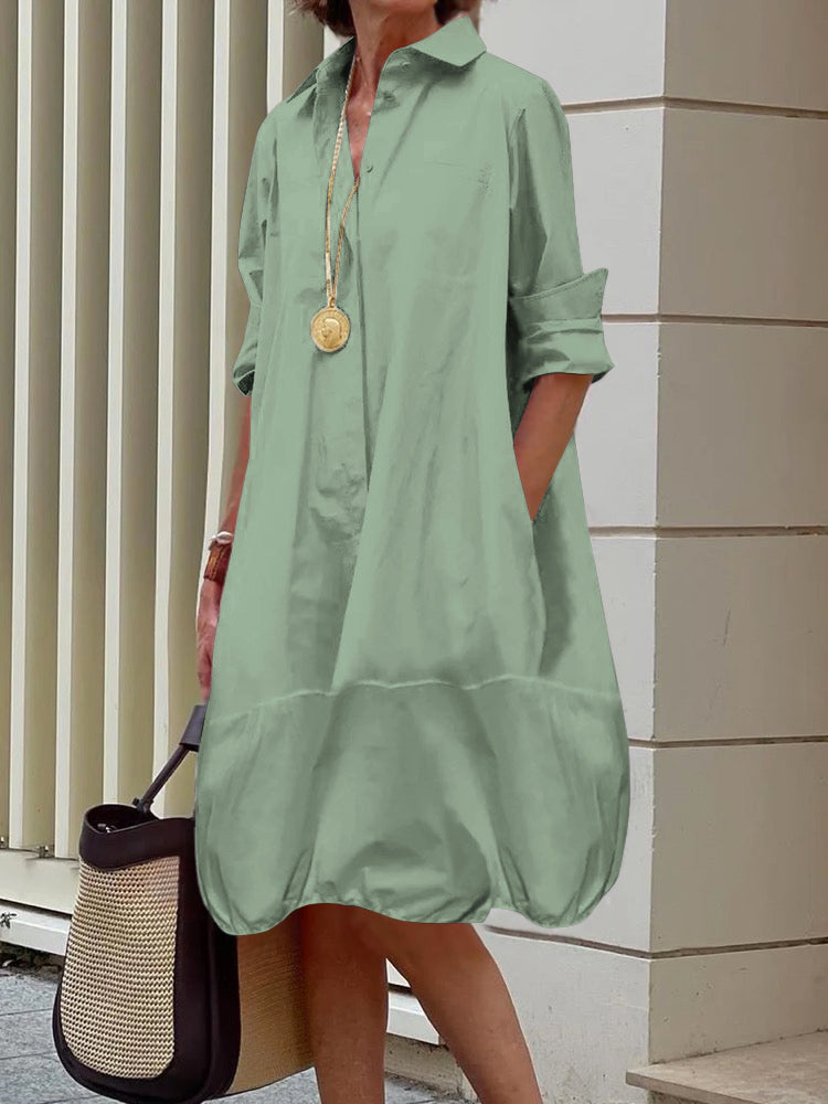 SYLVIE | Robe chemise à manches longues