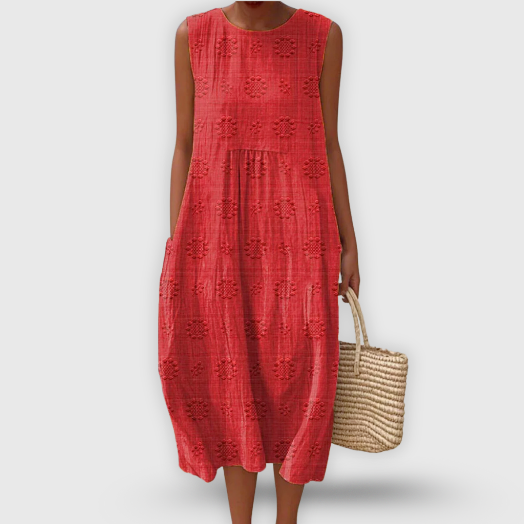 Roos™ | Élégante robe sans manches en coton avec poches