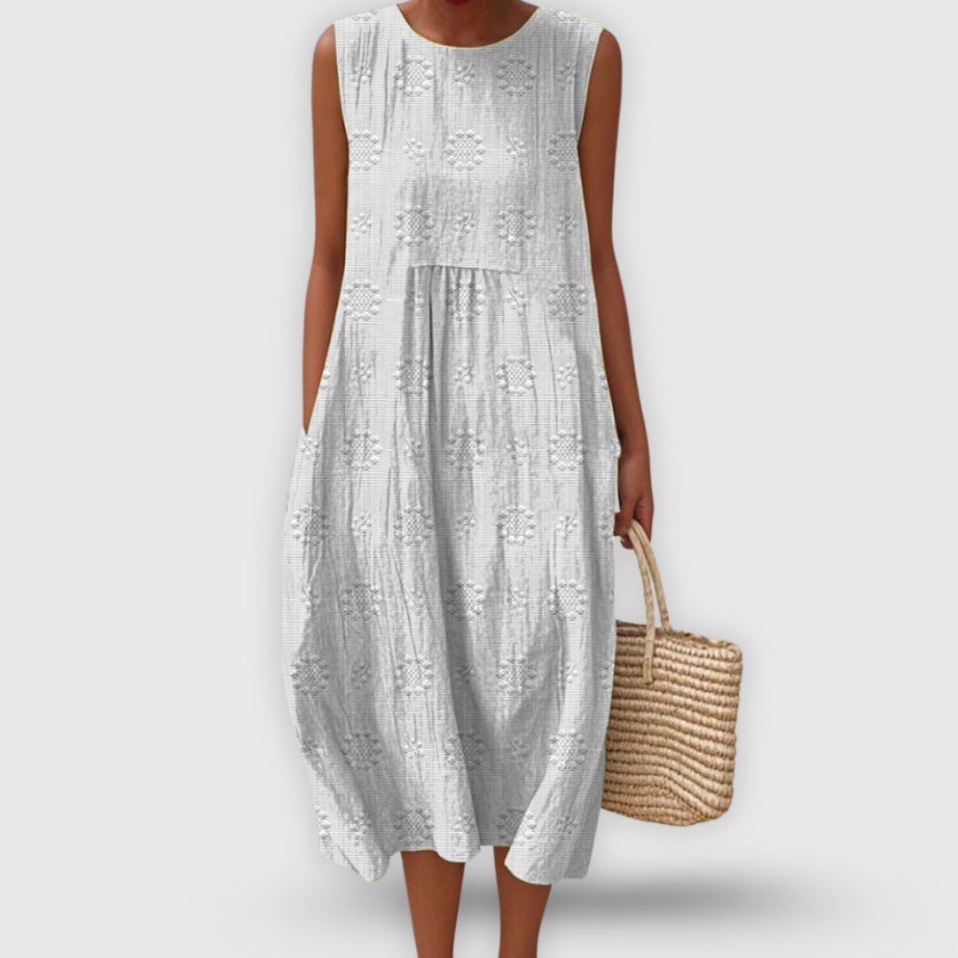 Roos™ | Élégante robe sans manches en coton avec poches