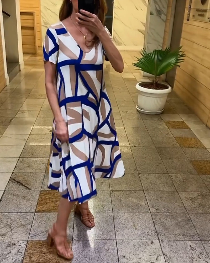 JOHANE | Robe à imprimé géométrique