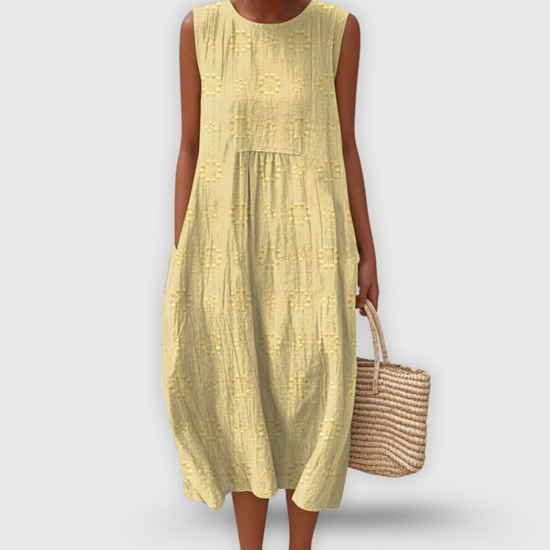Roos™ | Élégante robe sans manches en coton avec poches