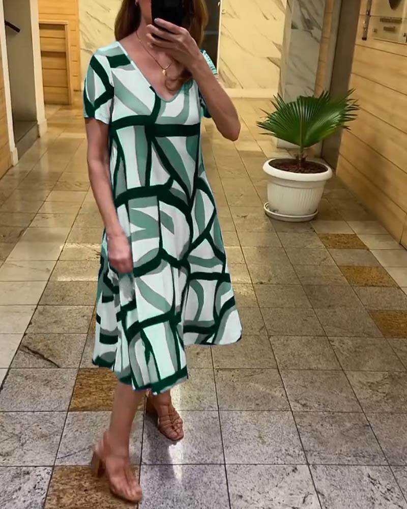 JOHANE | Robe à imprimé géométrique