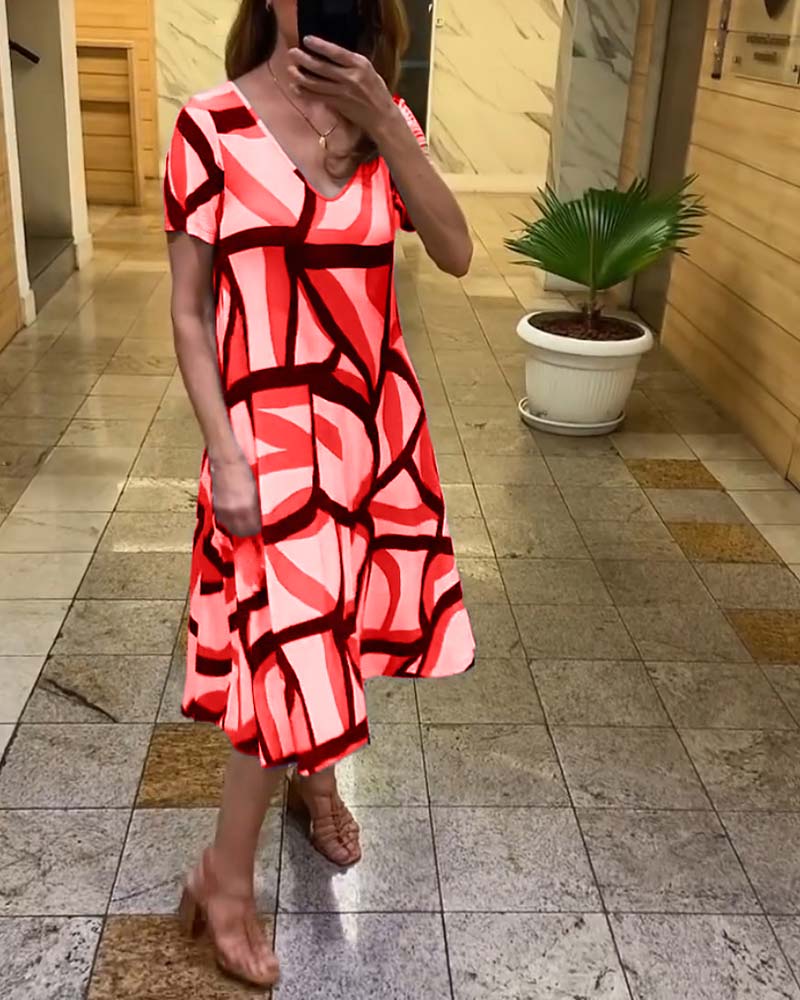 JOHANE | Robe à imprimé géométrique