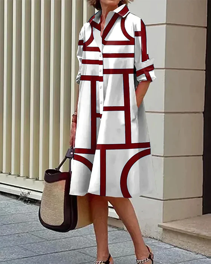 CLAIRE | Robe avec poches et motif géométrique