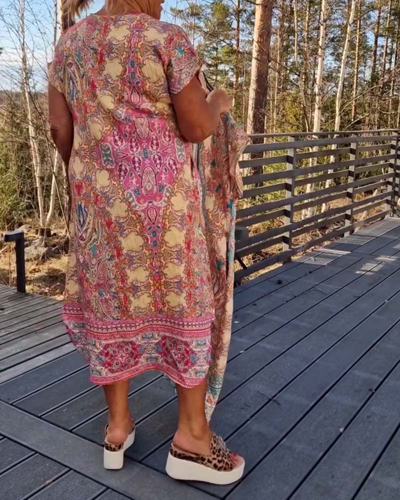 COLETTE | Robe droite à motif col en V