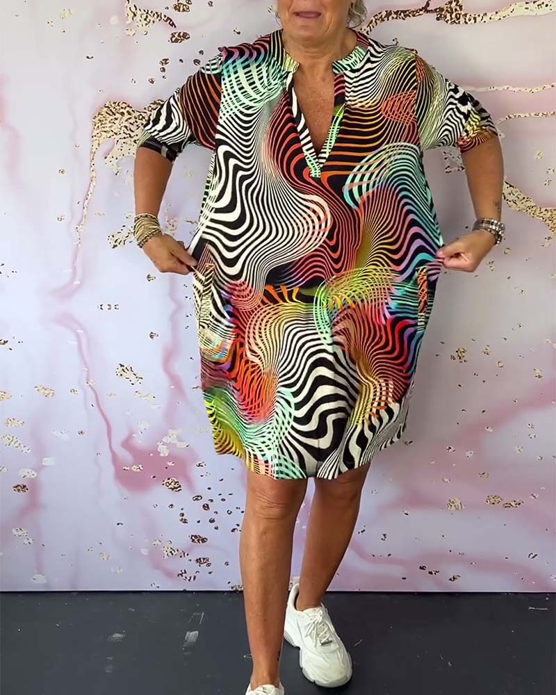 ANNIK™ | Robe colorée à col en V