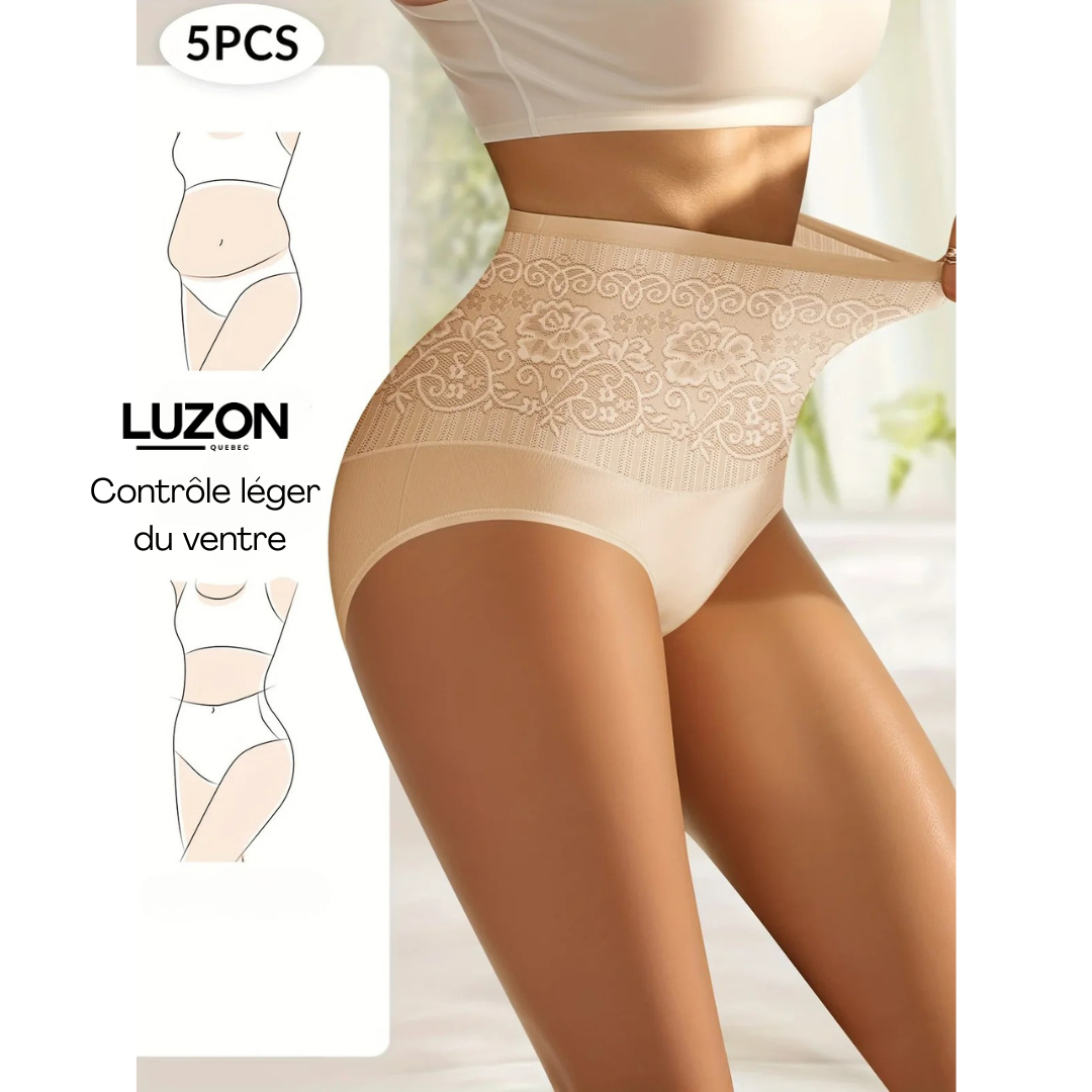 EMILIE | Lot de 5 culottes haute taille gainantes