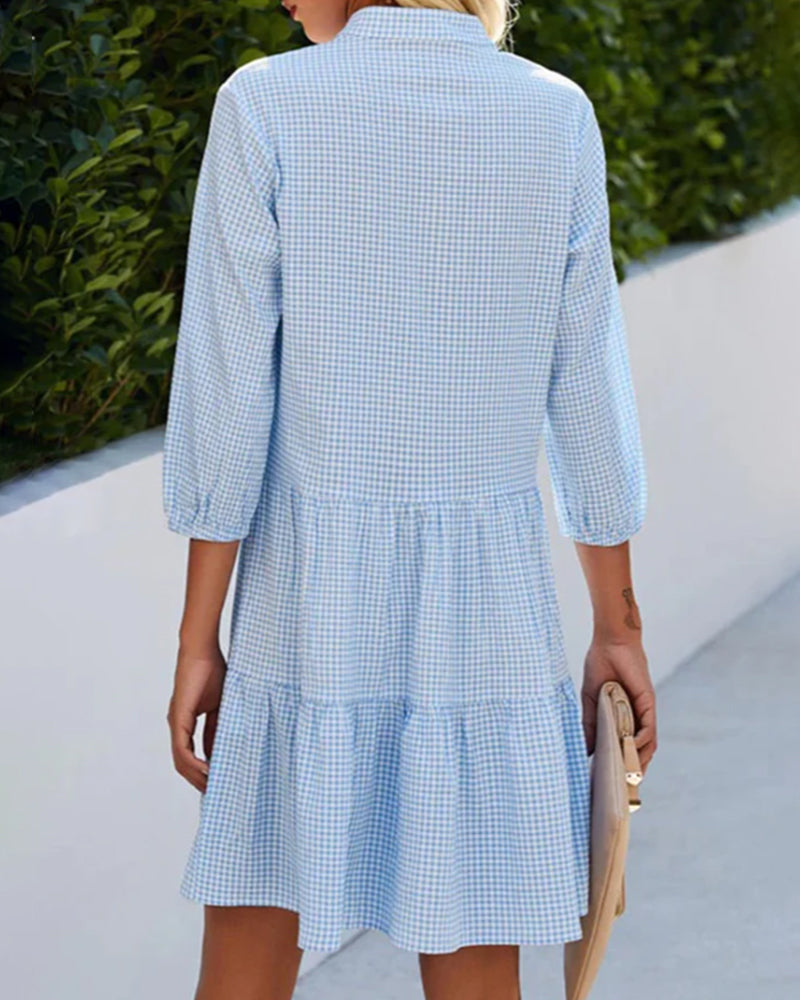 LAURE | Robe chemise bleu