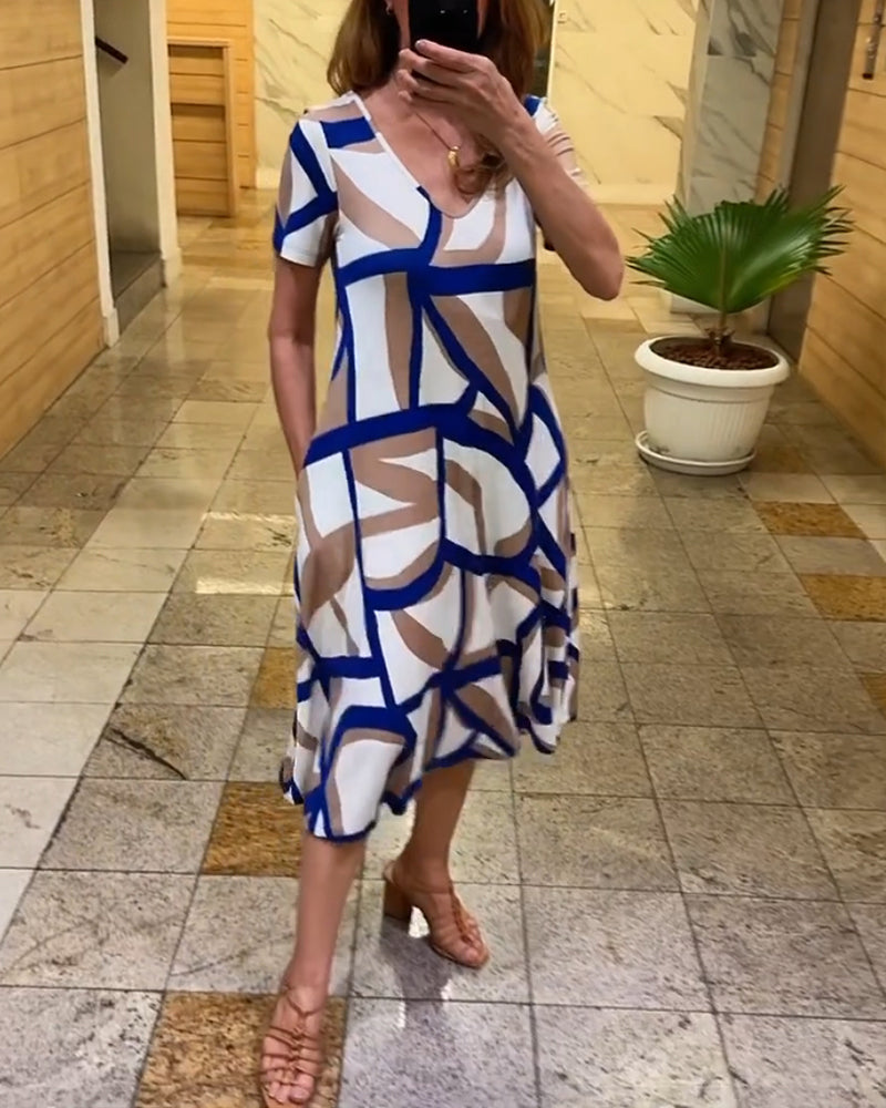 JOHANE | Robe à imprimé géométrique