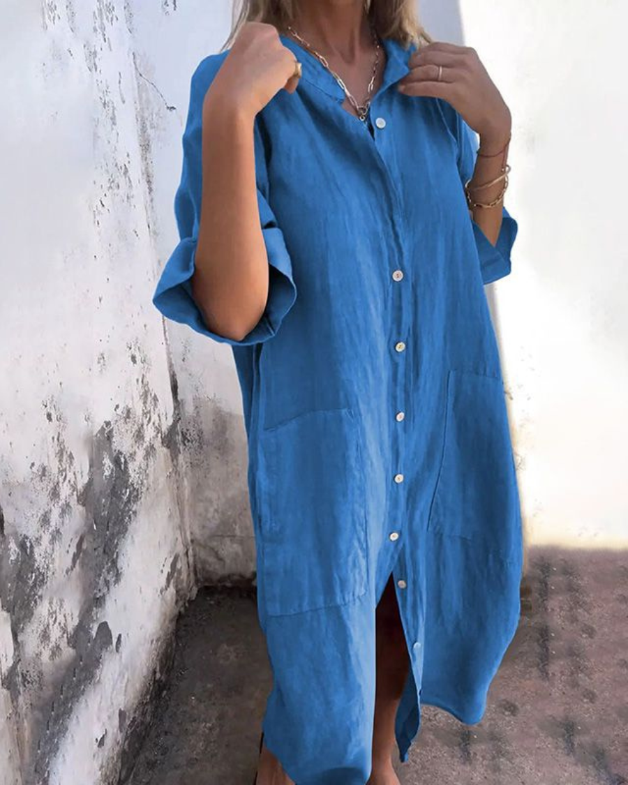 Lotte™ | Robe chemise décontractée Ibiza à longueur cheville