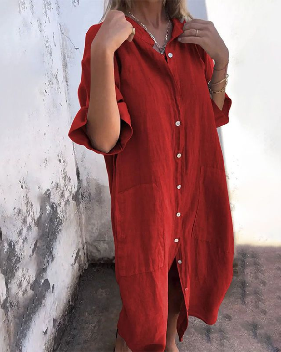 Lotte™ | Robe chemise décontractée Ibiza à longueur cheville