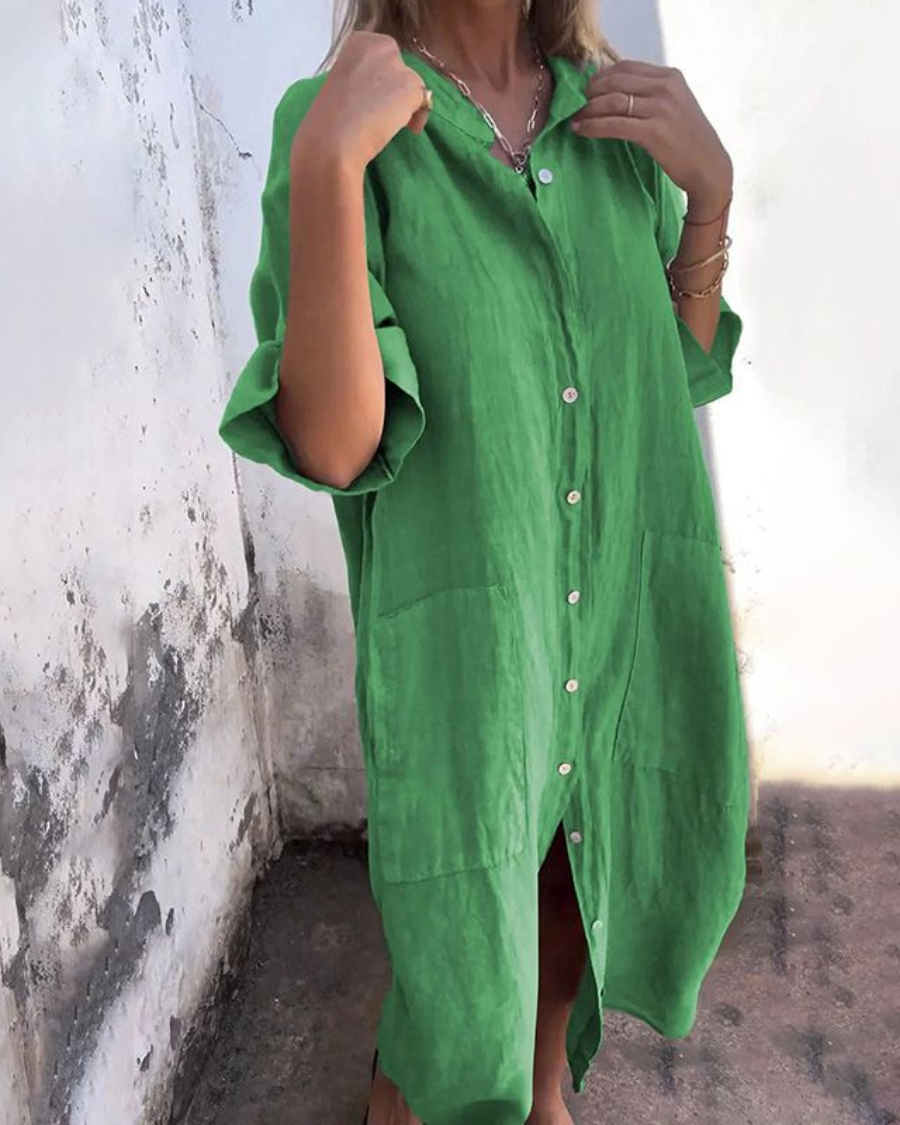 Lotte™ | Robe chemise décontractée Ibiza à longueur cheville
