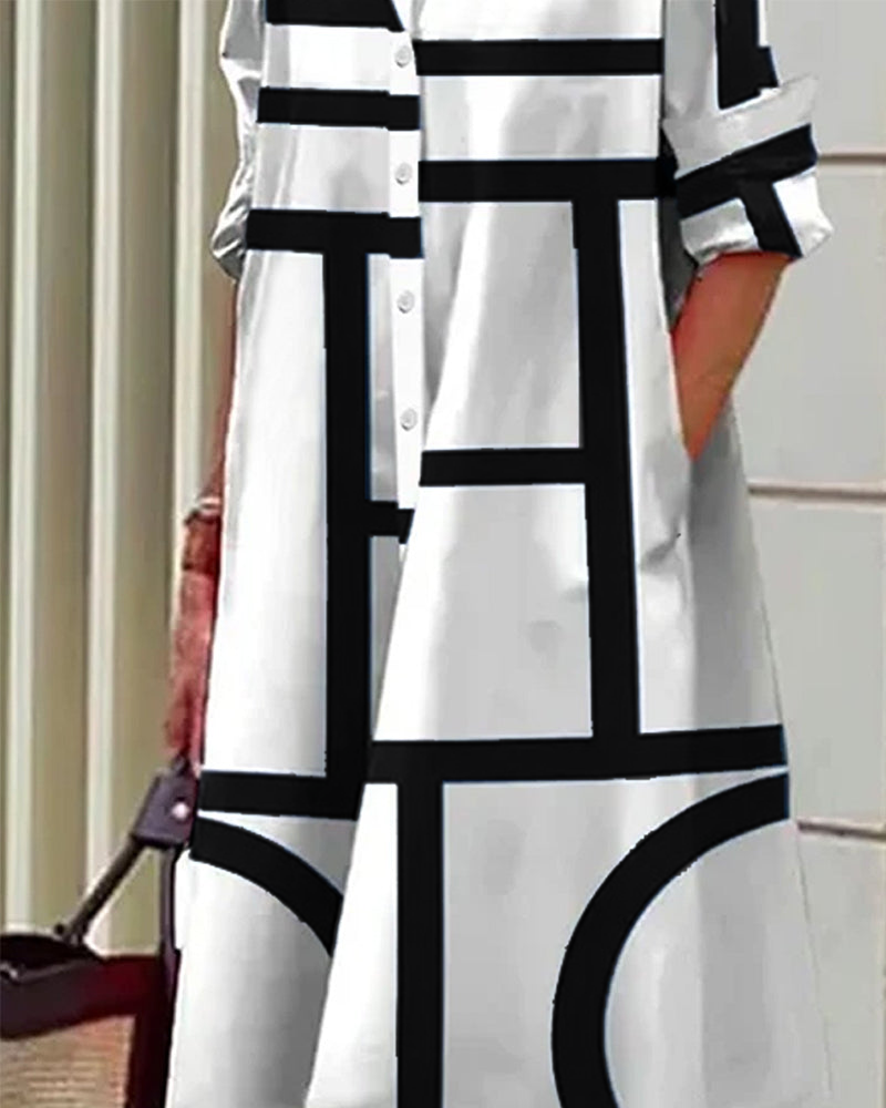 CLAIRE | Robe avec poches et motif géométrique