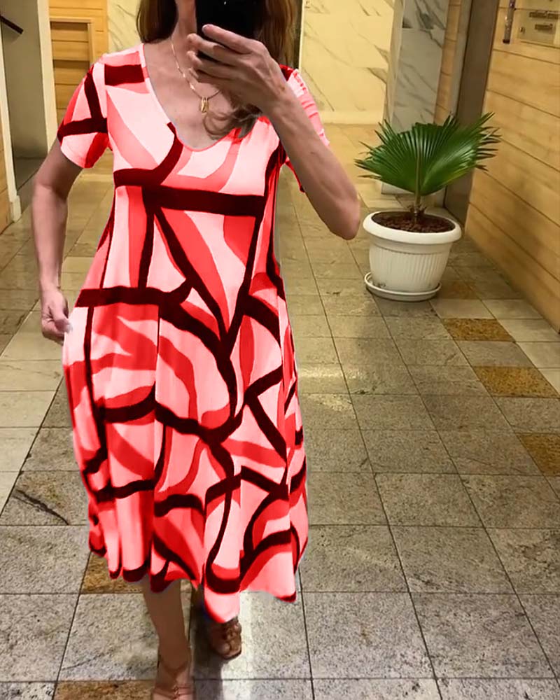 JOHANE | Robe à imprimé géométrique