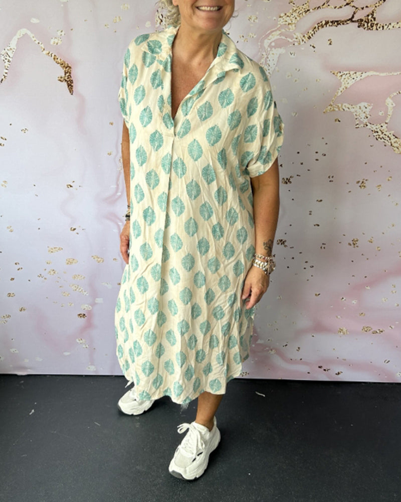 CIANO | Robe d'Été Ample avec Col Revers et Manches Courtes