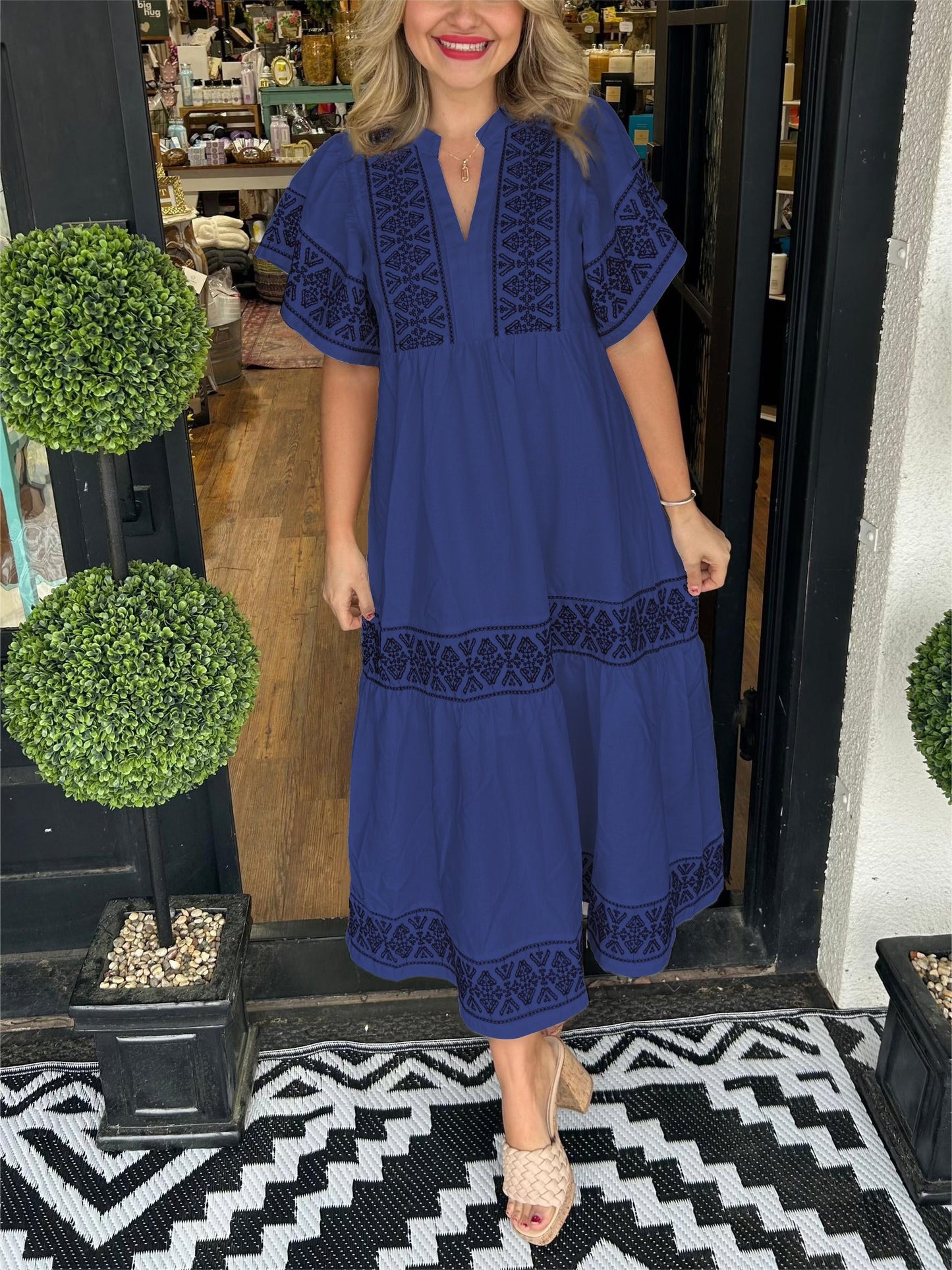 NANCY | Robe longue intemporelle avec ventre dissimulé