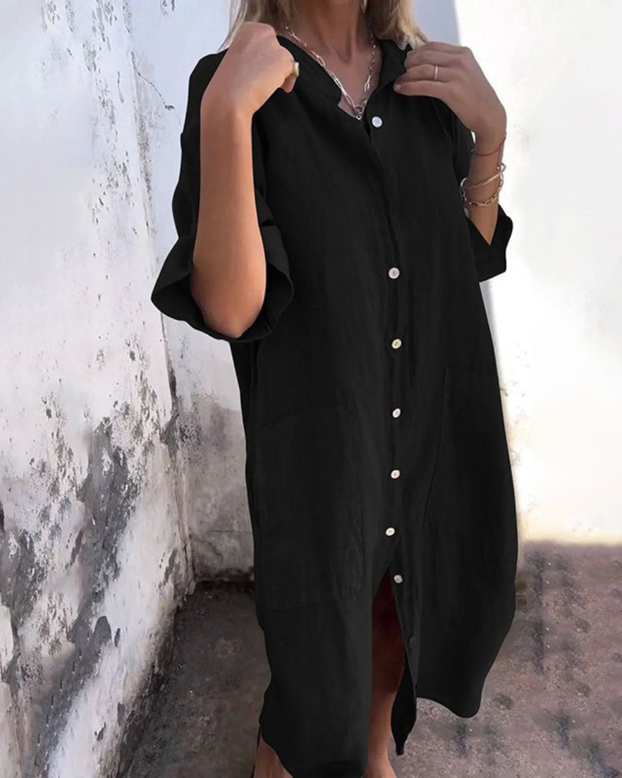 Lotte™ | Robe chemise décontractée Ibiza à longueur cheville