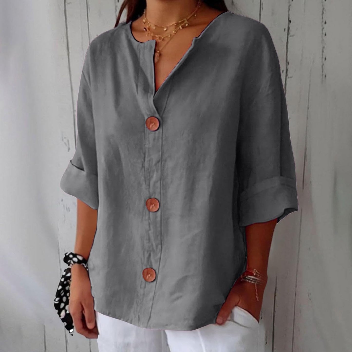RACHEL | Blouse en Lin Décontractée