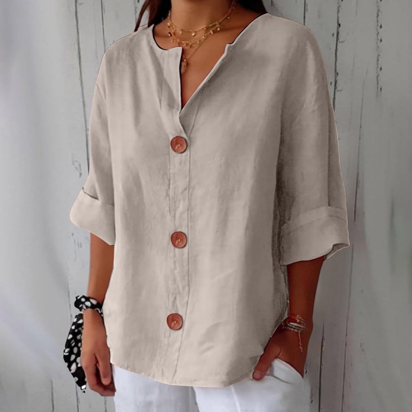 RACHEL | Blouse en Lin Décontractée