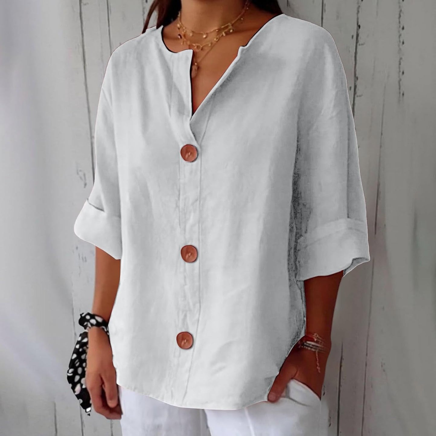 RACHEL | Blouse en Lin Décontractée