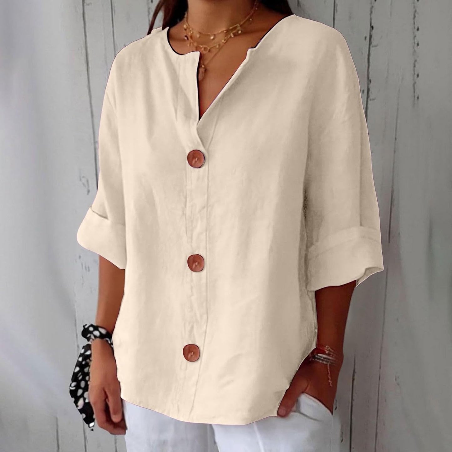 RACHEL | Blouse en Lin Décontractée