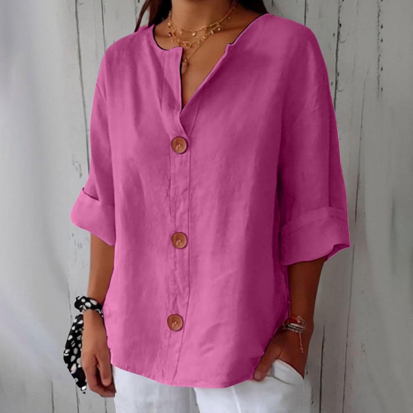 RACHEL | Blouse en Lin Décontractée