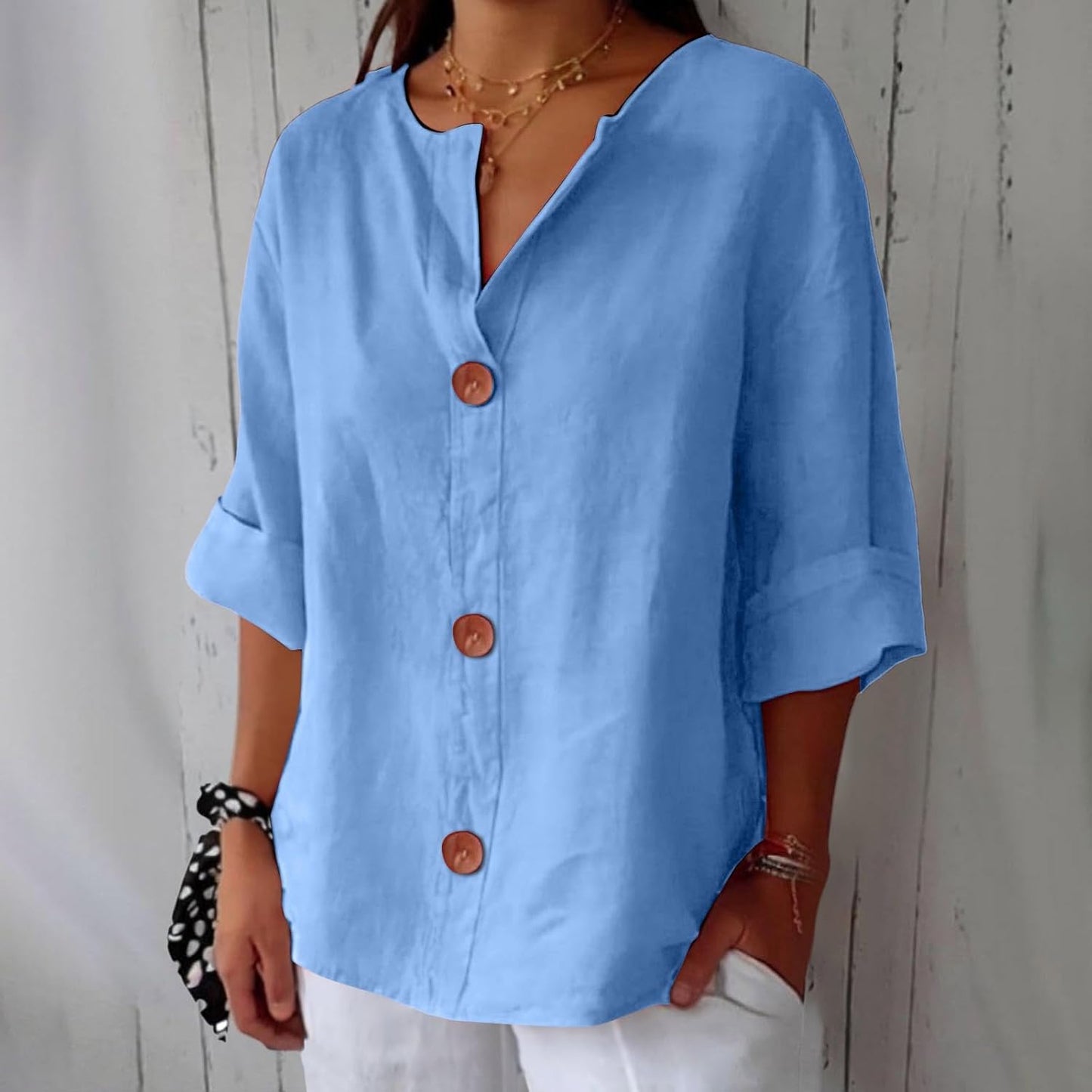 RACHEL | Blouse en Lin Décontractée