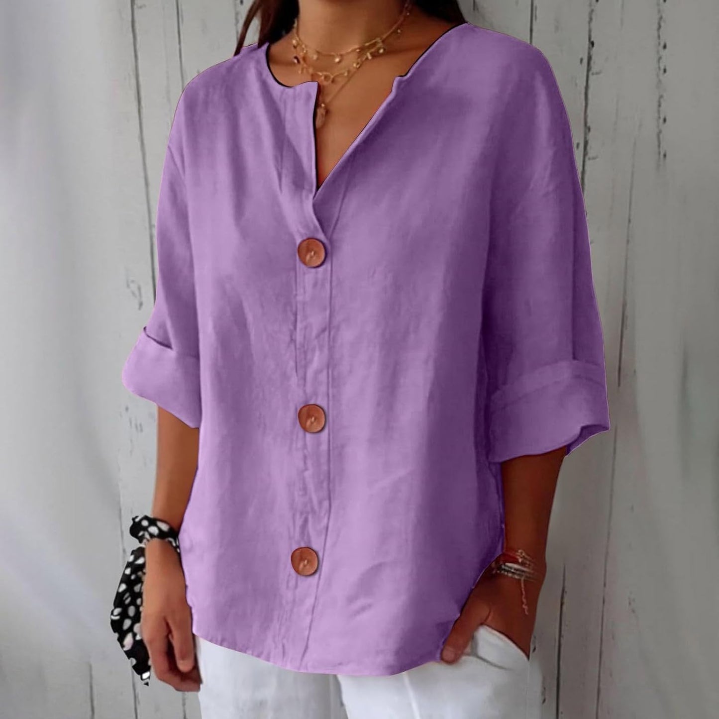 RACHEL | Blouse en Lin Décontractée