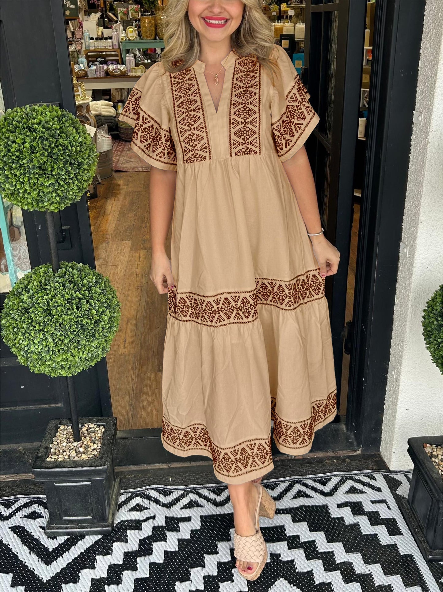 NANCY | Robe longue intemporelle avec ventre dissimulé