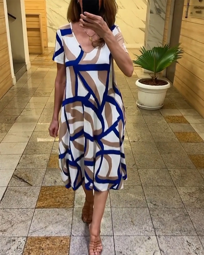 JOHANE | Robe à imprimé géométrique