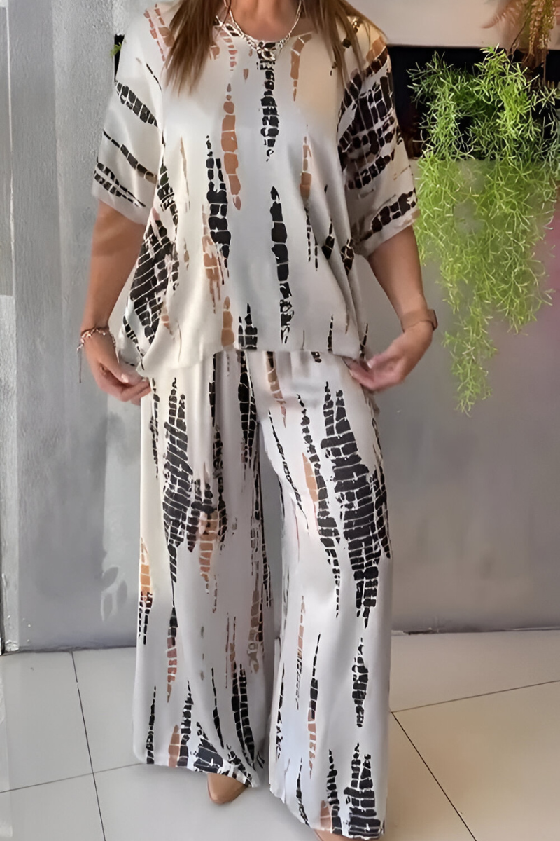 SYLVIE™ | Costume décontracté deux pièces à col rond