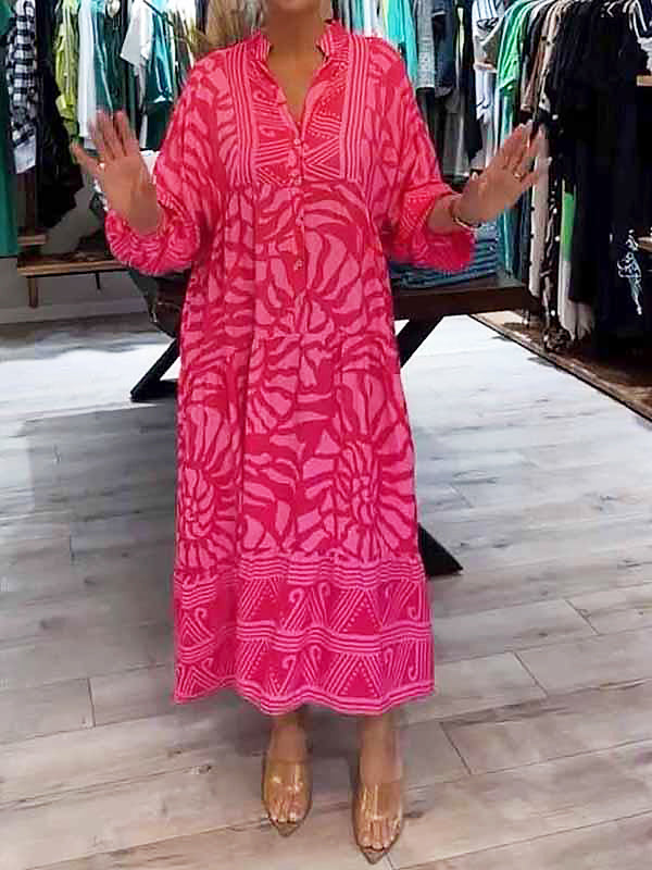 ILONA | Robe à col en V avec imprimé