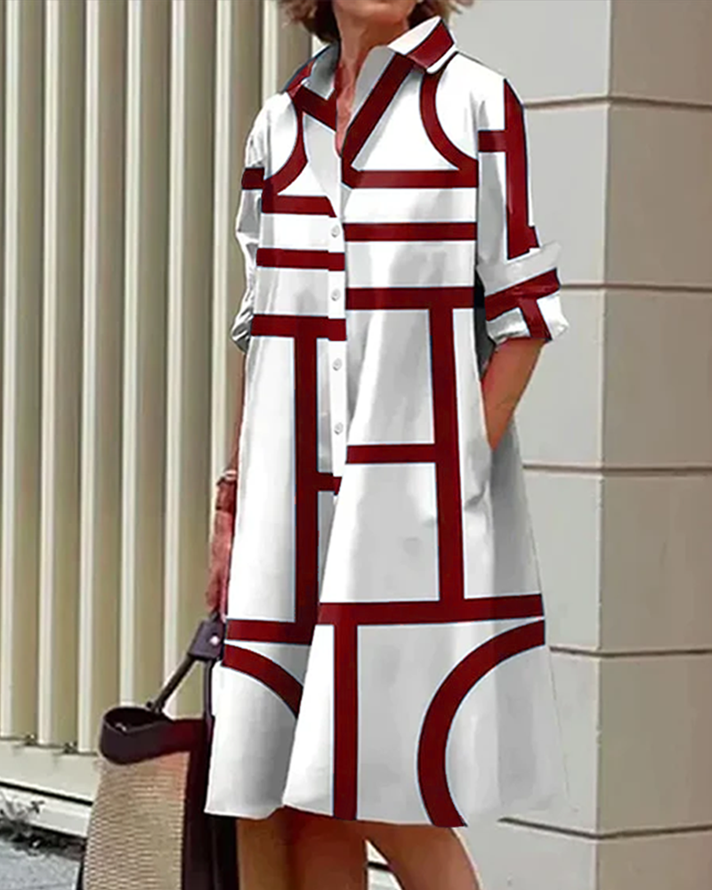 CLAIRE | Robe avec poches et motif géométrique