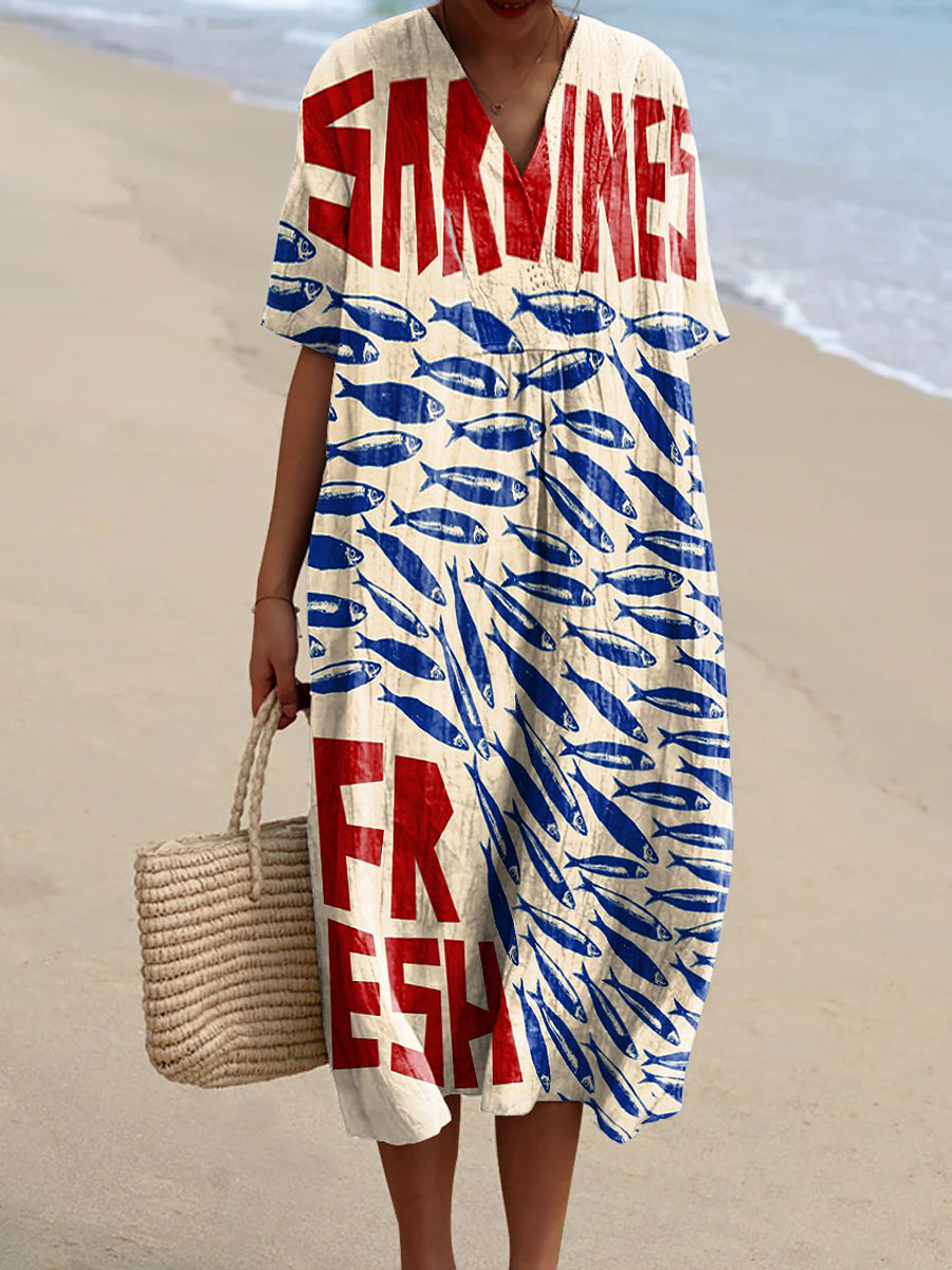 Marcia | Robe Imprimé Sardines