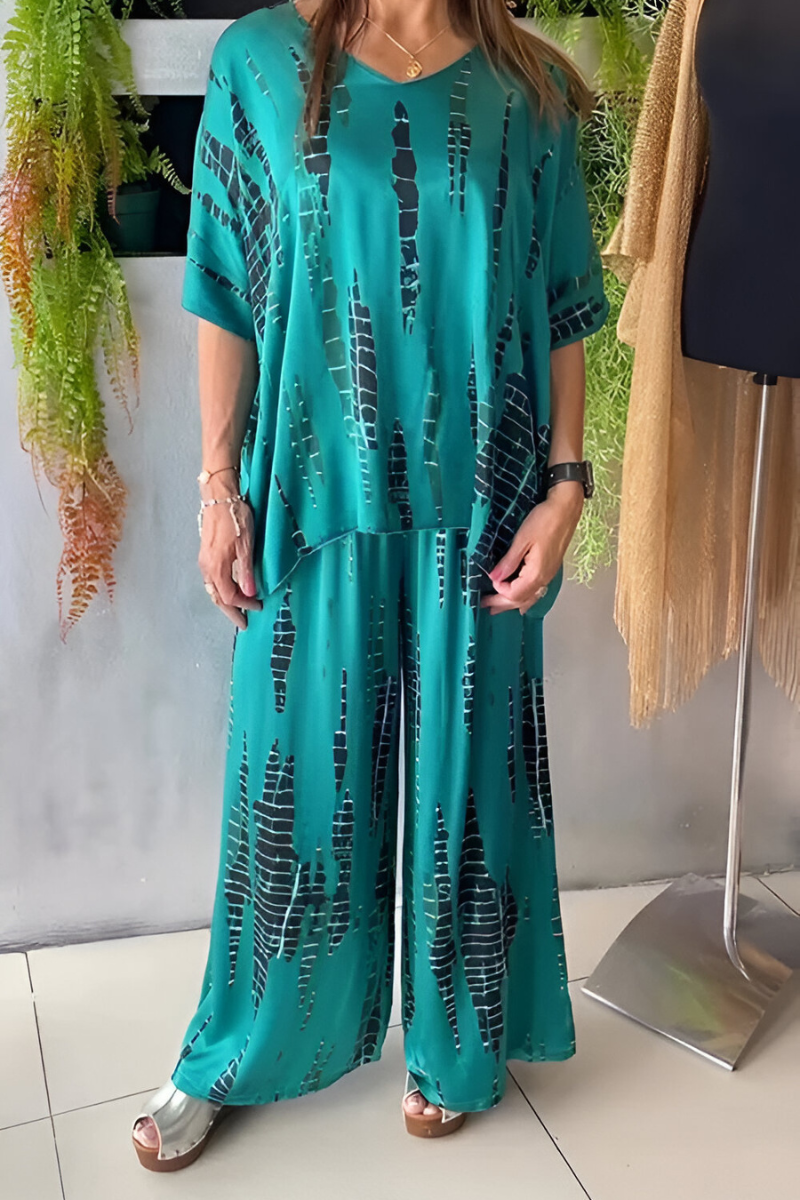 SYLVIE™ | Costume décontracté deux pièces à col rond