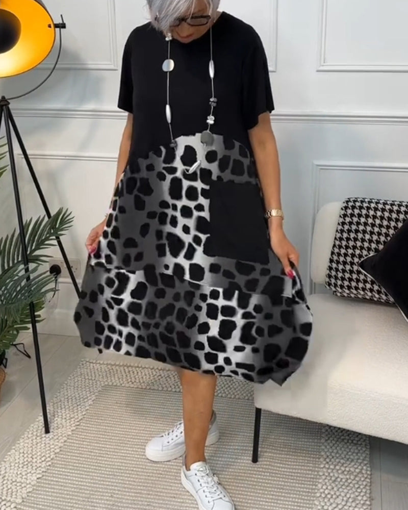 HELENE | Robe imprimée col rond