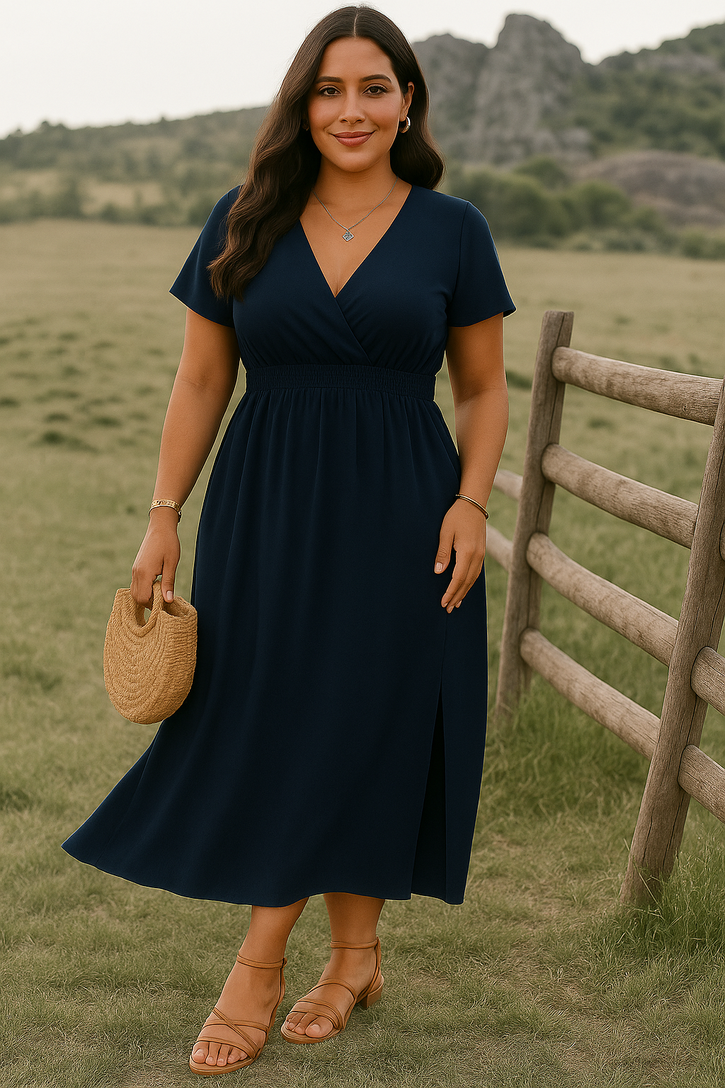 ADÈLE | Robe à col V cache-ventre