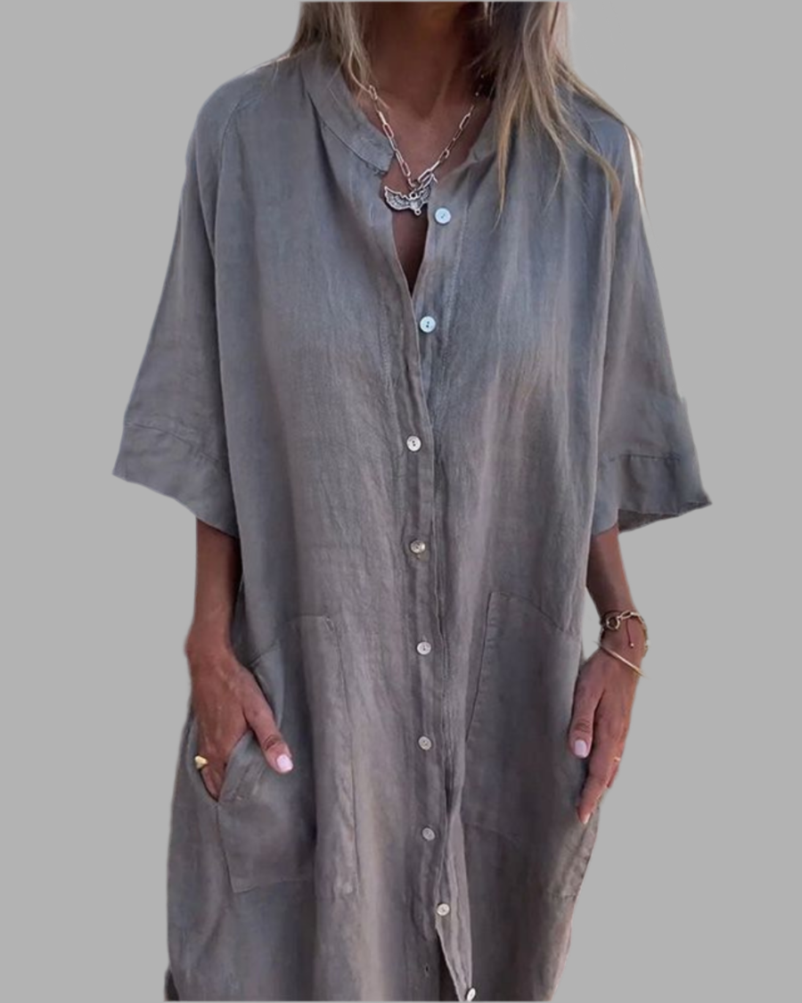 Lotte™ | Robe chemise décontractée Ibiza à longueur cheville