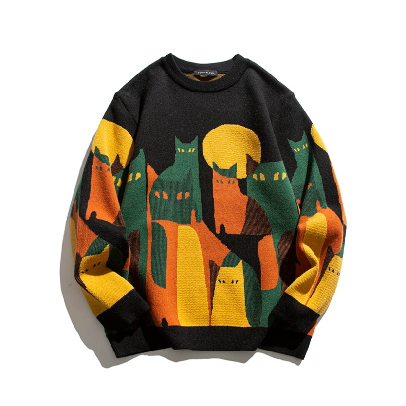 Chat au clair de lune | Pull-over