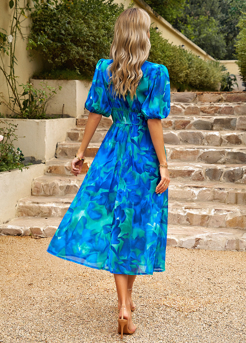 RUBY | Robe mi-longue fleurie flatteuse