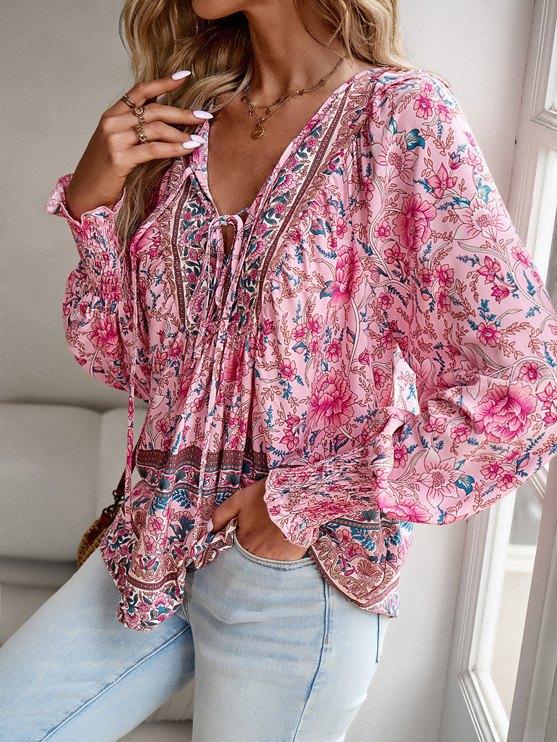 ZOEY | Chemisier à smocks fleuris
