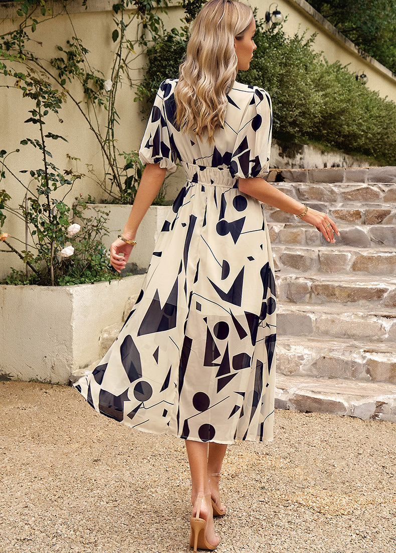 RUBY | Robe mi-longue fleurie flatteuse